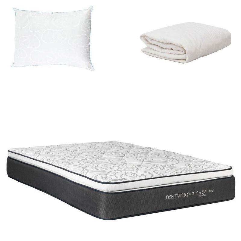 Colchon King Size Restonic Trini Negro+ Almohada Oso+ Protector Ultra RGH