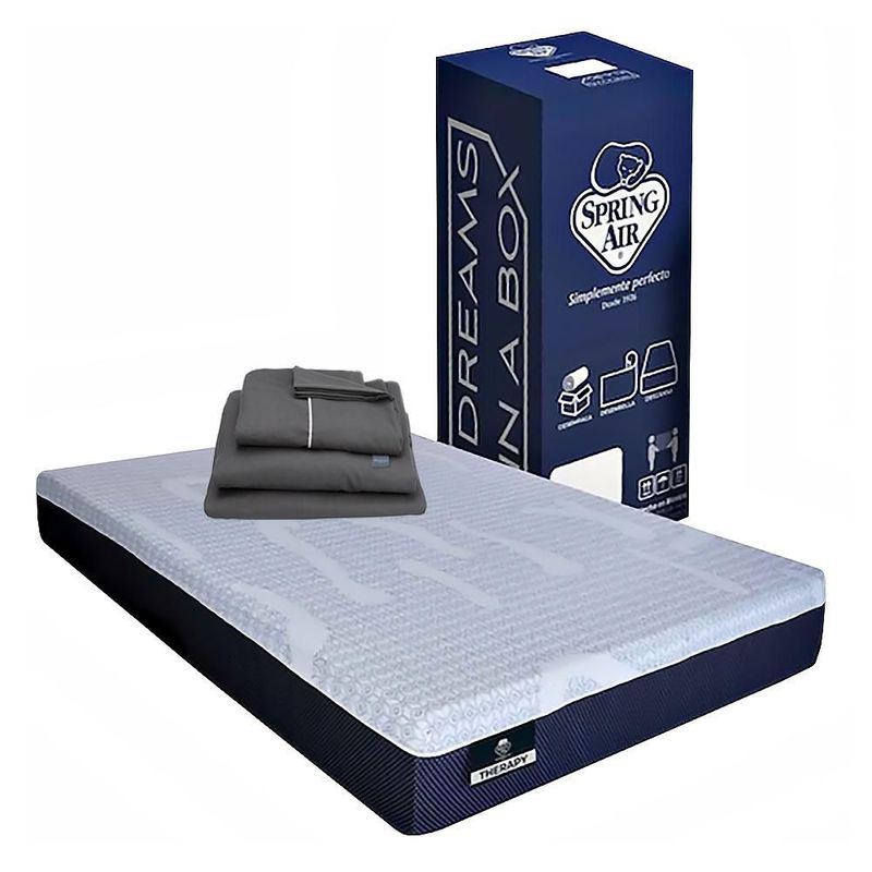 Colchon Queen Size Spring Air Therapy Azul+ Sabanas Royal RGH