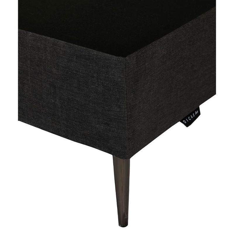 Base Cama Slim Matrimonial Rogga Negro RGH