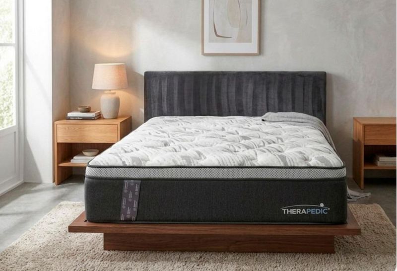 Colchon Therapedic Matrimonial Black Dimond Confort + 2 Almohadas