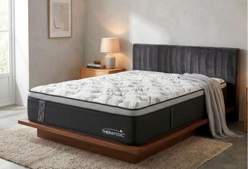 Colchon Therapedic Matrimonial Black Dimond Confort + 2 Almohadas