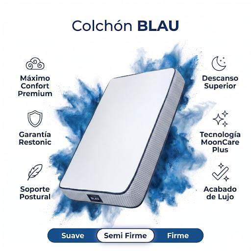 Colchón en Caja Restonic Individual  Memory Foam con Cooling Gel Alta Densidad Descanso Profundo