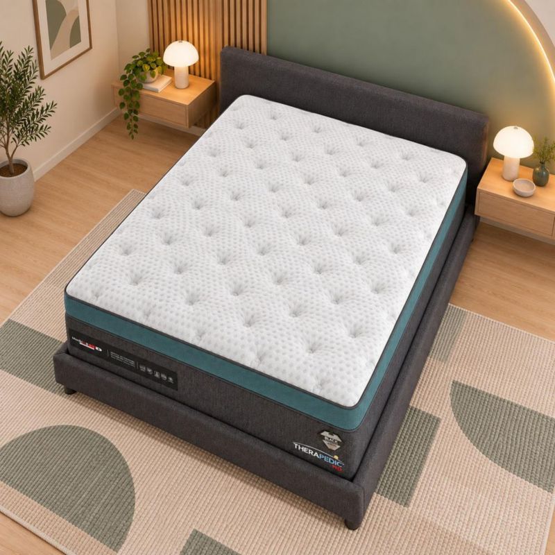Colchon Therapedic Matrimonial Orto Medic Confort + Box Tapizado