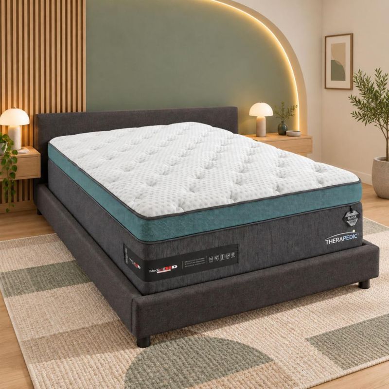 Colchon Therapedic Matrimonial Orto Medic Confort + Box Tapizado