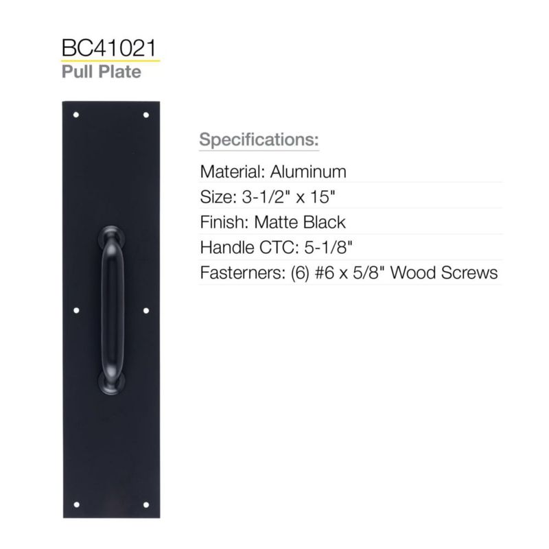 Tirador de puerta BRINKS Commercial 38 x 9 cm color negro mate