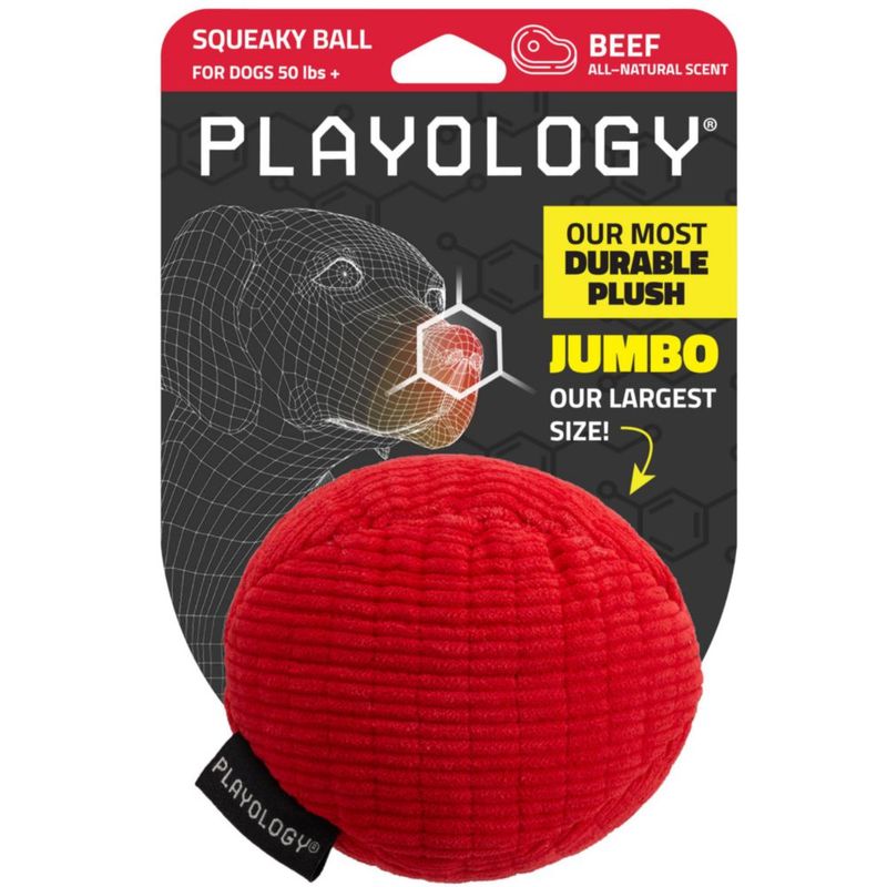 Pelota de Peluche Playology Jumbo con Aroma a Carne de Res y Crujido