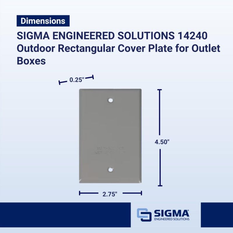 Placa de cubierta rectangular resistente a la intemperie Sigma 1-Gang para exteriores