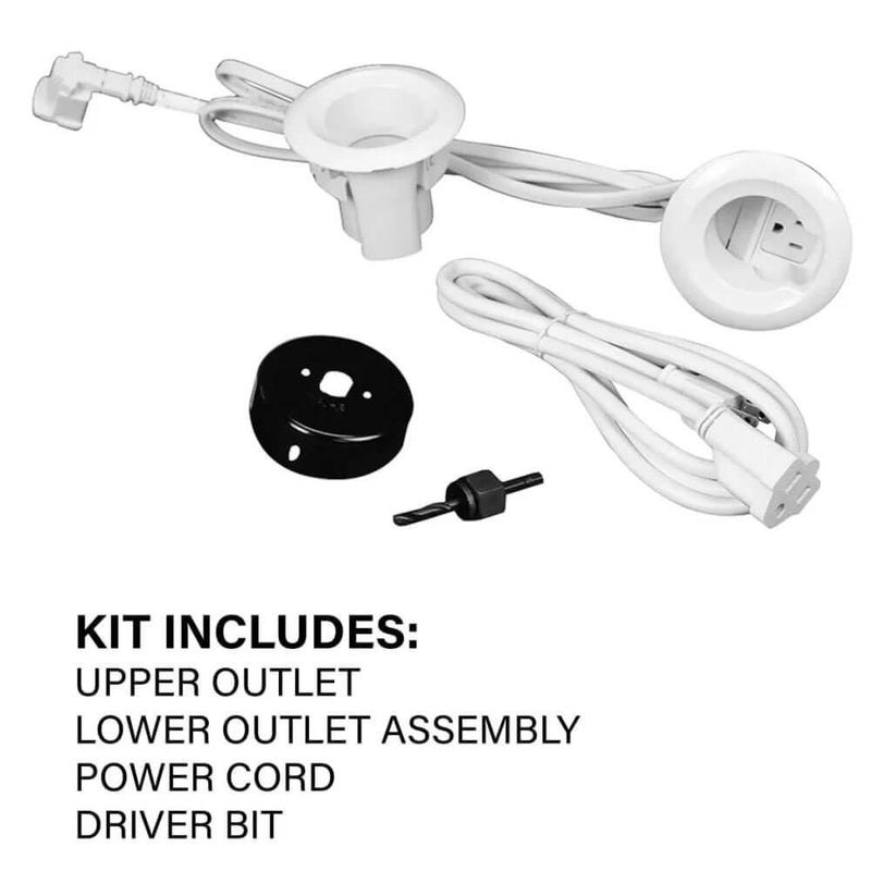 Reubicador de toma de corriente Sanus CCSIWPK de PVC blanco de 95 cm