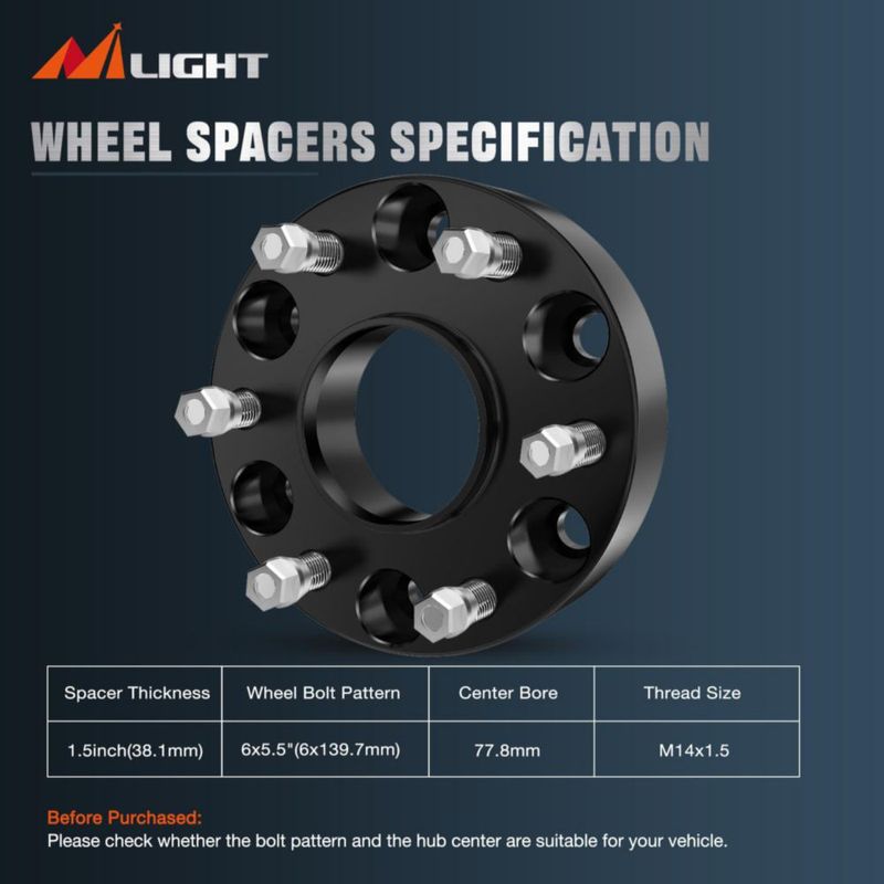 Espaciadores de rueda Nilight 6x1397 mm 381 mm 4 uds