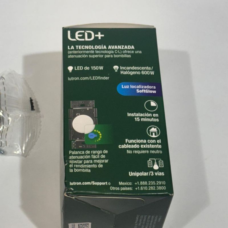 Atenuador Rotativo LED Blanco Lutron Dalia LED+ Eléctrico