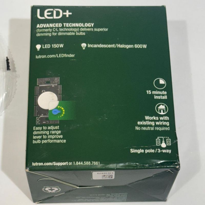 Atenuador Rotativo LED Blanco Lutron Dalia LED+ Eléctrico