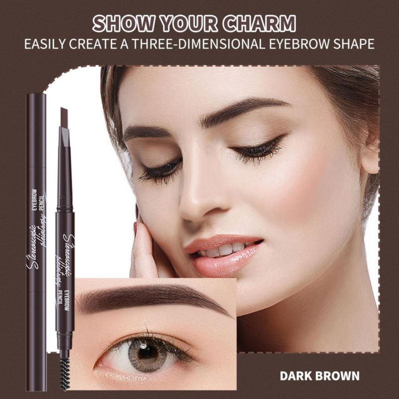 Lápiz de cejas Berinist 12 uds Marrón oscuro impermeable
