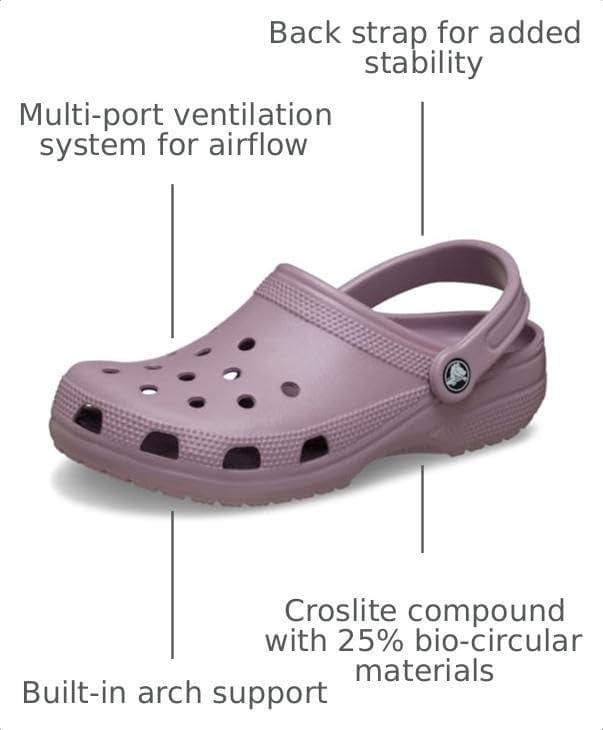 Zueco Crocs Lila Polvo talla 6 mujer / 4 hombre