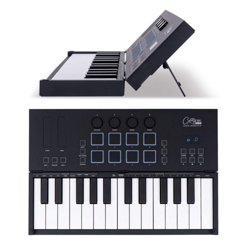 Controlador MIDI Carry‑on de 25 teclas plegable con Bluetooth y USB