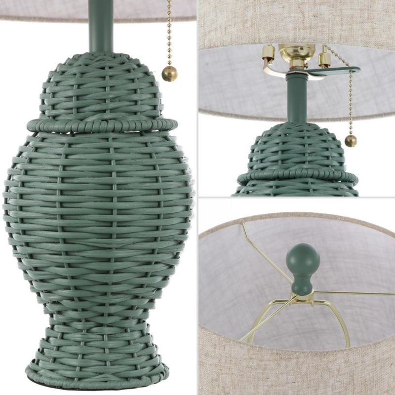 Lámpara de mesa JONATHAN Y 52 cm verde juego de 2 con cúpula beige