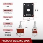 Interruptor de palanca Nilight 12 V 30 A momentáneo DPDT de 4 pines