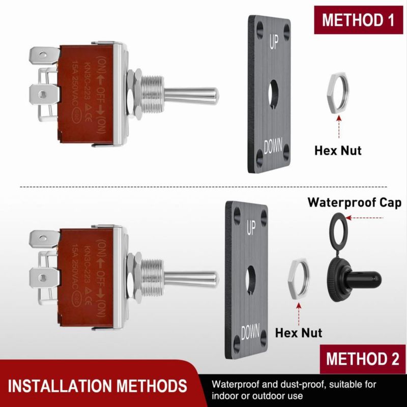 Interruptor de palanca Nilight 12 V 30 A momentáneo DPDT de 4 pines