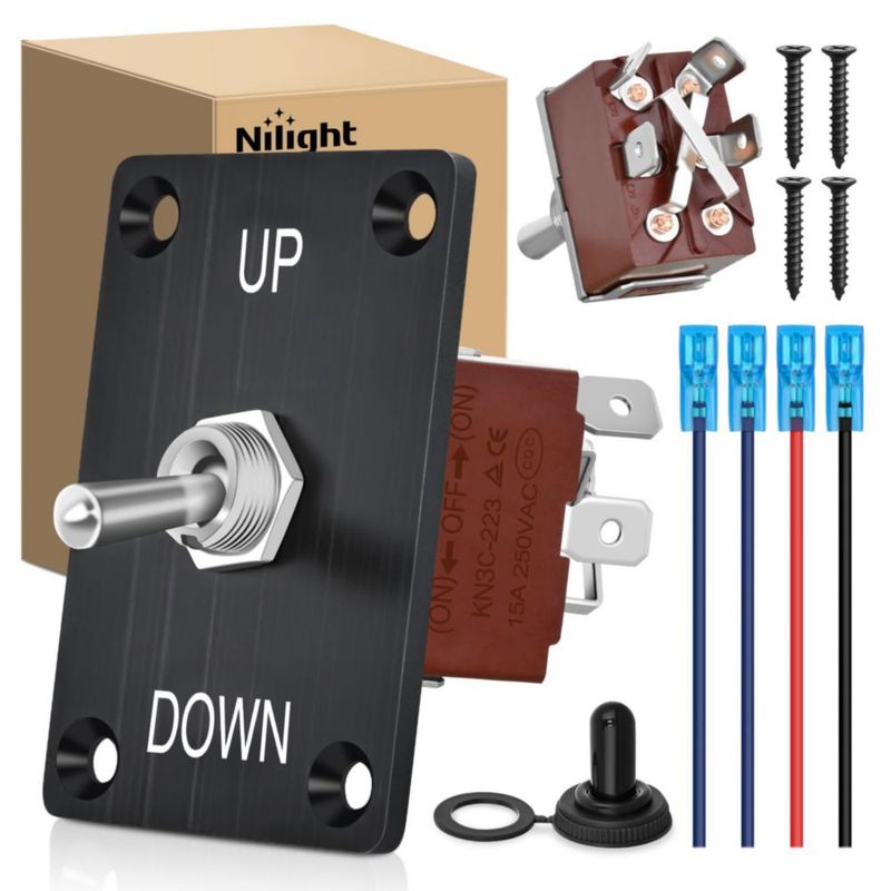 Interruptor de palanca Nilight 12 V 30 A momentáneo DPDT de 4 pines