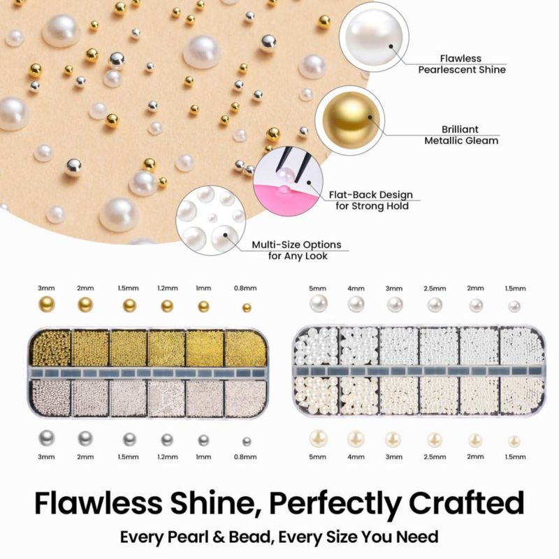 Encantos 3D para uñas beetles Gel Polish 15 g Oro Plata y Perlas