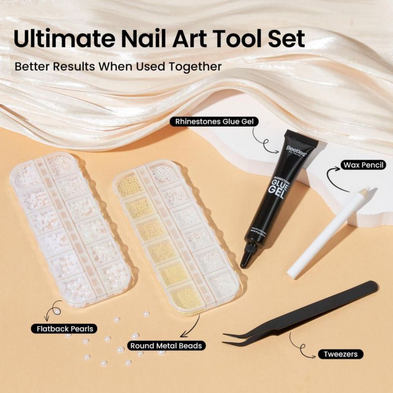 Encantos 3D para uñas beetles Gel Polish 15 g Oro Plata y Perlas