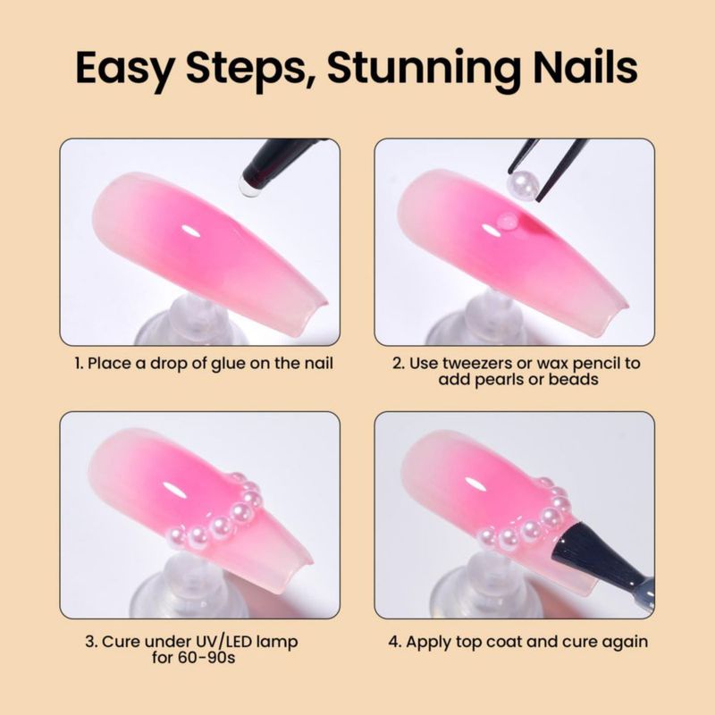 Encantos 3D para uñas beetles Gel Polish 15 g Oro Plata y Perlas