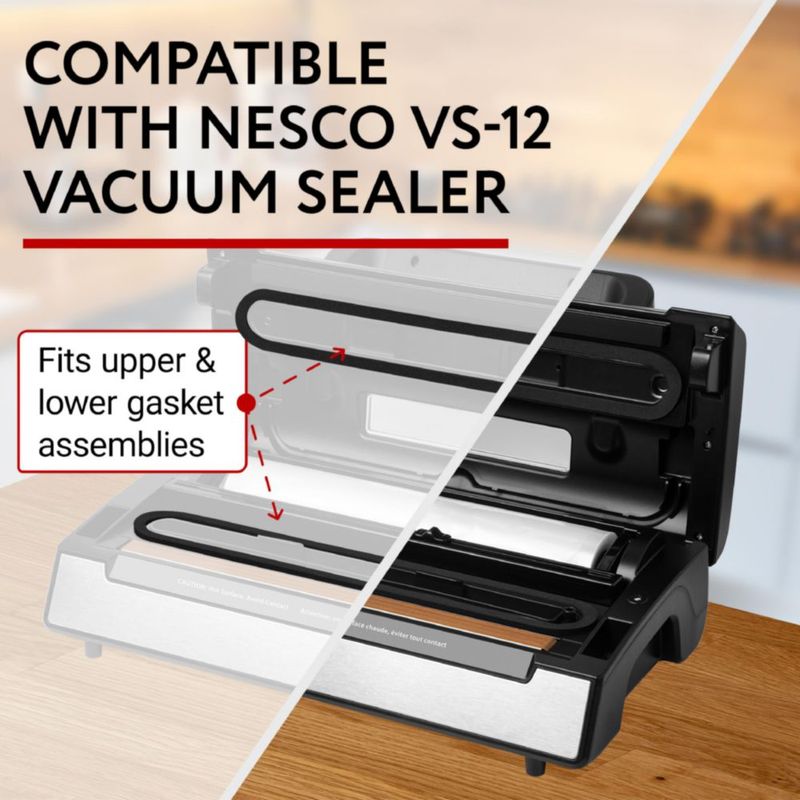 Juntas de silicona para selladora al vacío IMPRESA - Pack de 4 34 cm color negro