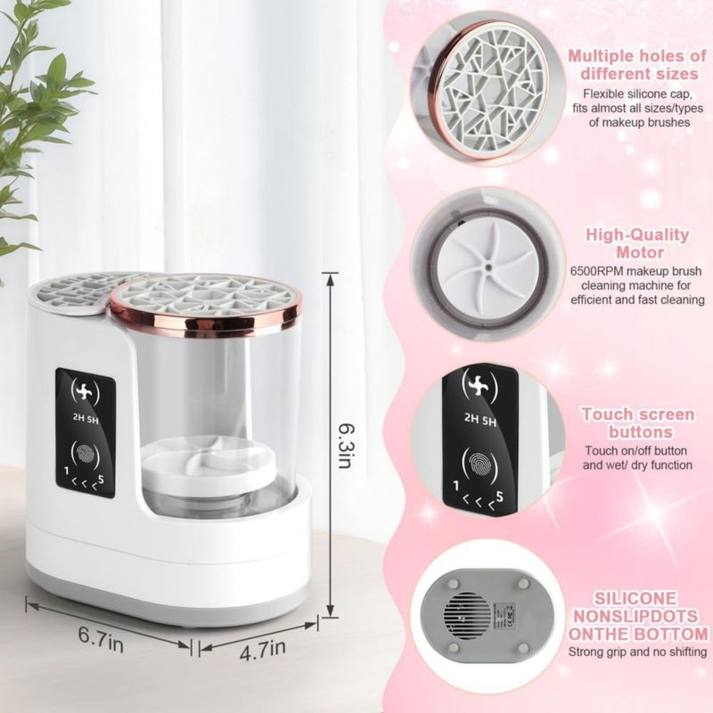 Limpiador y Secador Eléctrico de Brochas de Maquillaje CAPOT 3‑en‑1 USB