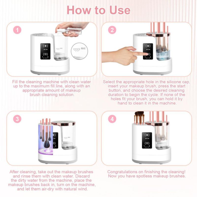 Limpiador y Secador Eléctrico de Brochas de Maquillaje CAPOT 3‑en‑1 USB