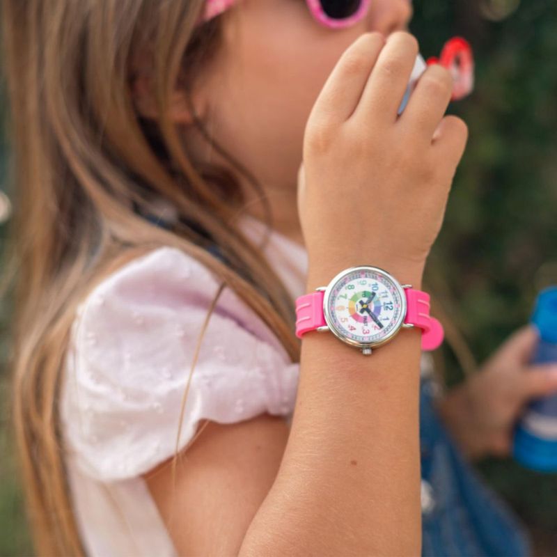 Reloj Educativo Kiddus para Niños 13‑17 cm Rosa