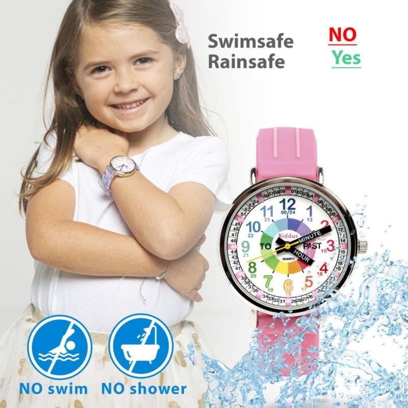 Reloj Educativo Kiddus para Niños 13‑17 cm Rosa