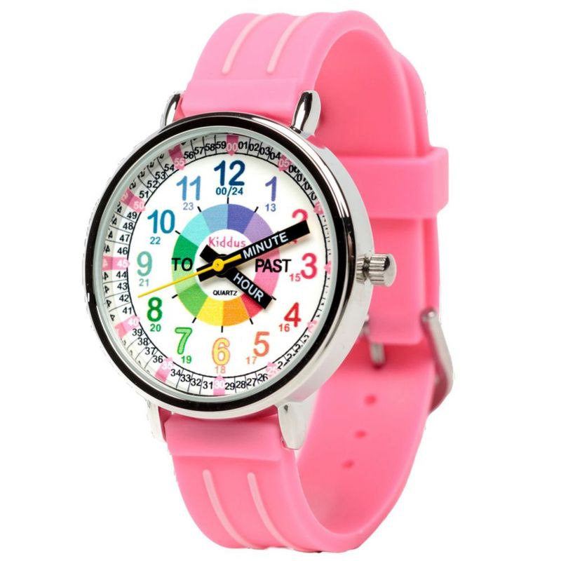 Reloj Educativo Kiddus para Niños 13‑17 cm Rosa