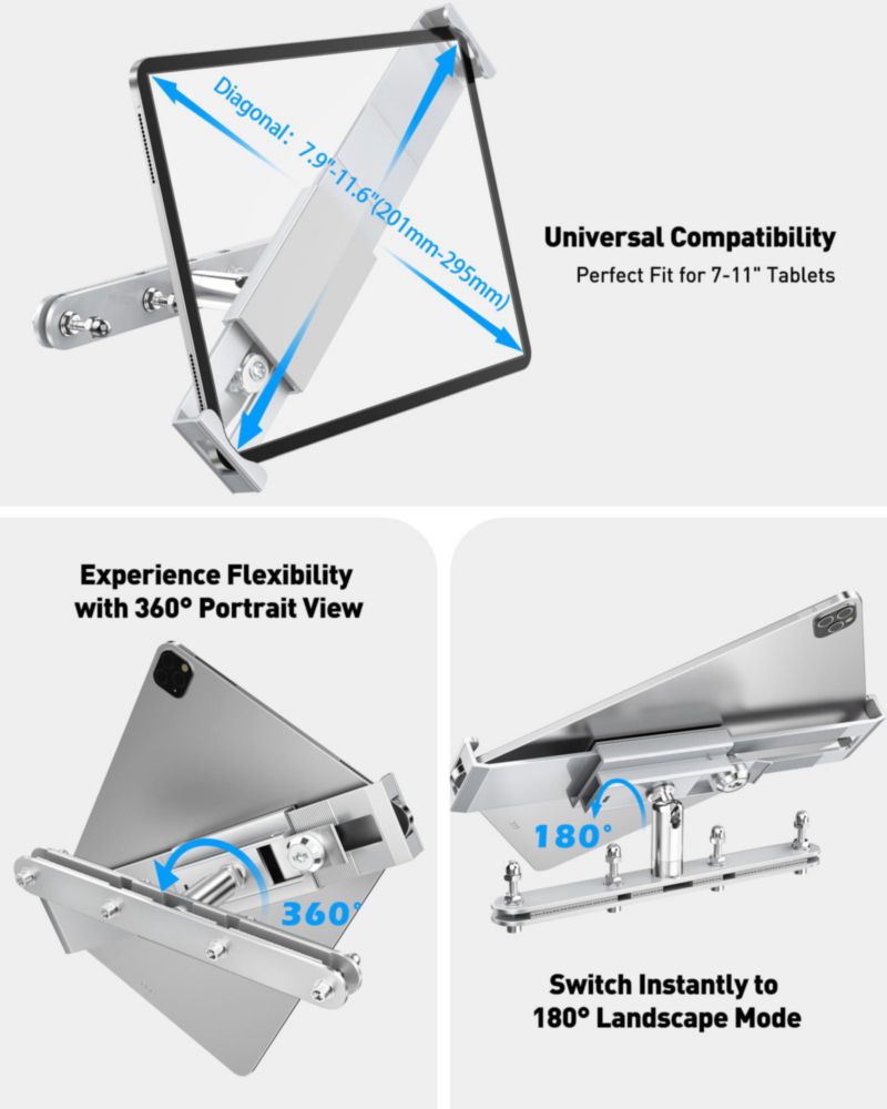 Soporte para Tablet AboveTEK 4-11" para Reposacabezas de Coche - Plata