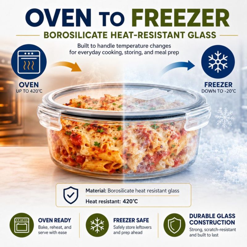 Juego de 8 recipientes de vidrio para alimentos Sorbus 970 ml con tapa ventilada gris