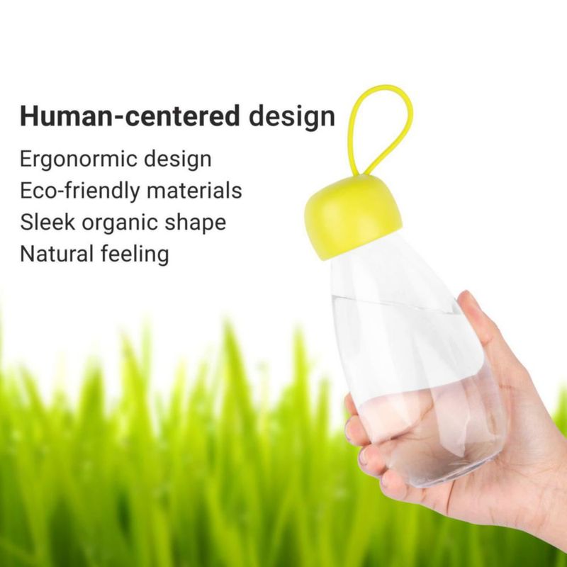 Botella de agua Emoi de 360 ml linda con correa - Verde