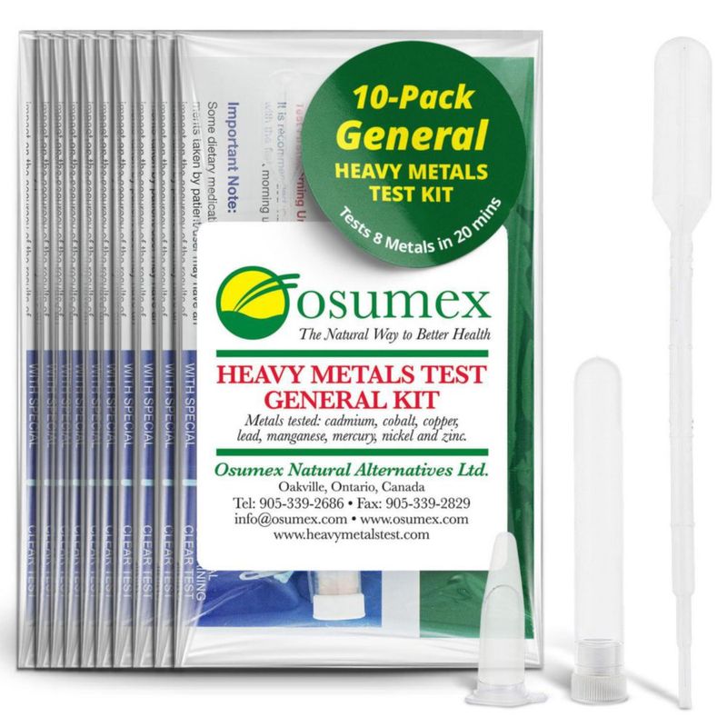 Kit de prueba de metales pesados Osumex 10 pruebas 8 metales muestra de orina