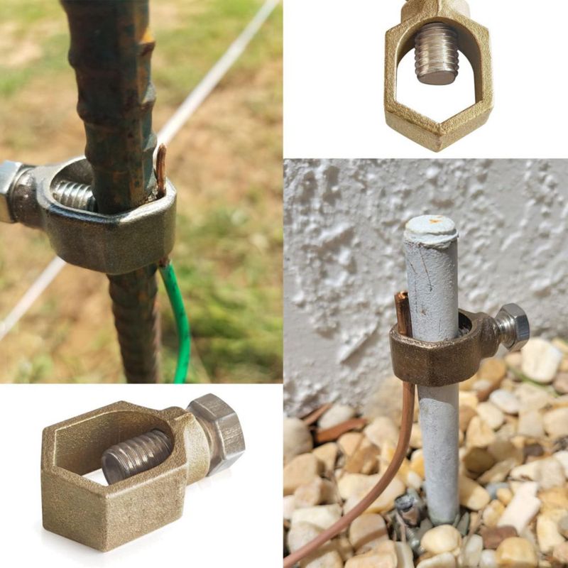 Abrazadera para varilla de tierra Bitiontry 1/2”‑5/8” paquete de 2