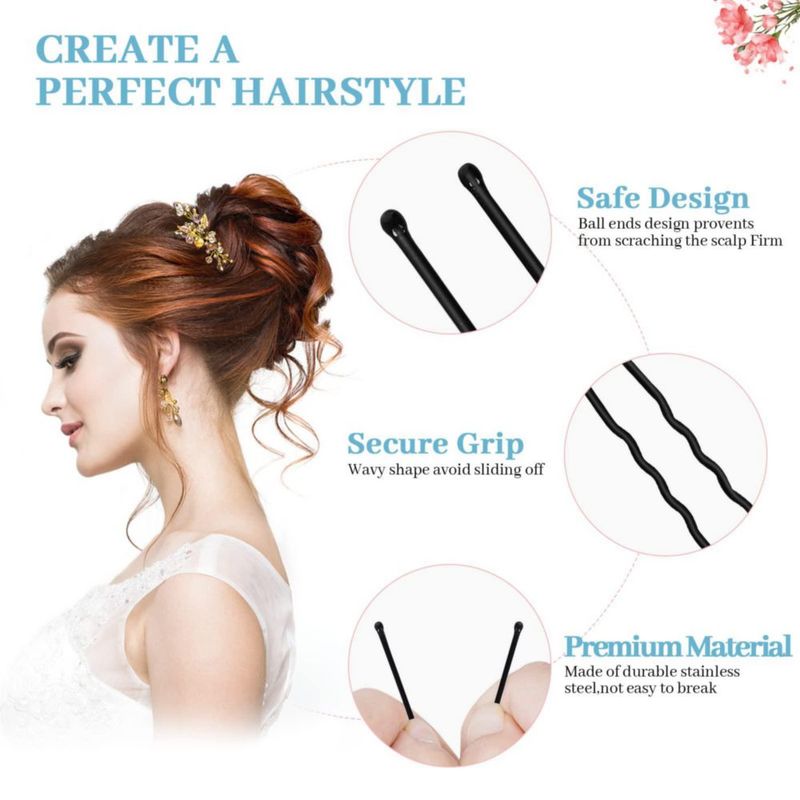 Clip para el Cabello DySaLic 7 cm/6 cm/5 cm Negro Set de 300 Piezas