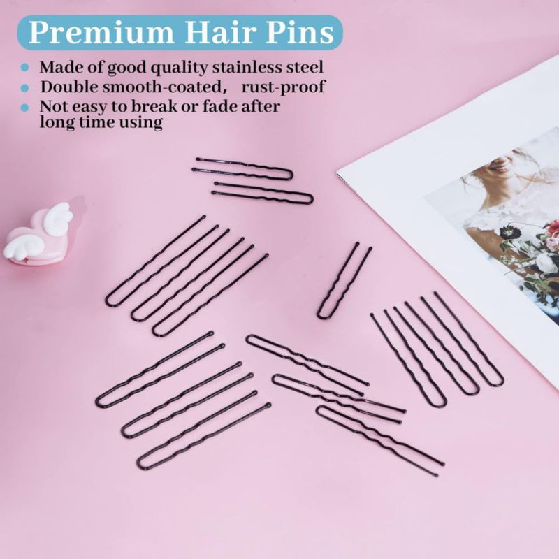 Clip para el Cabello DySaLic 7 cm/6 cm/5 cm Negro Set de 300 Piezas