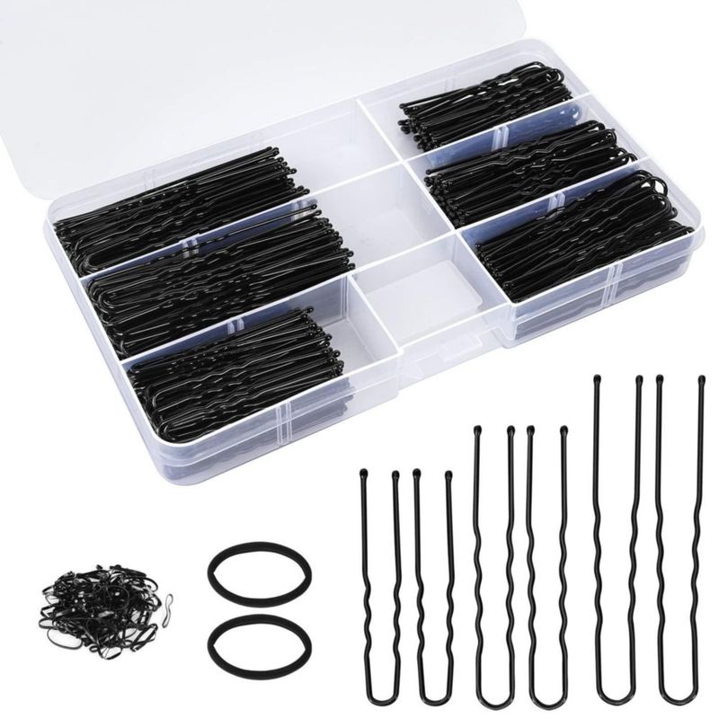 Clip para el Cabello DySaLic 7 cm/6 cm/5 cm Negro Set de 300 Piezas