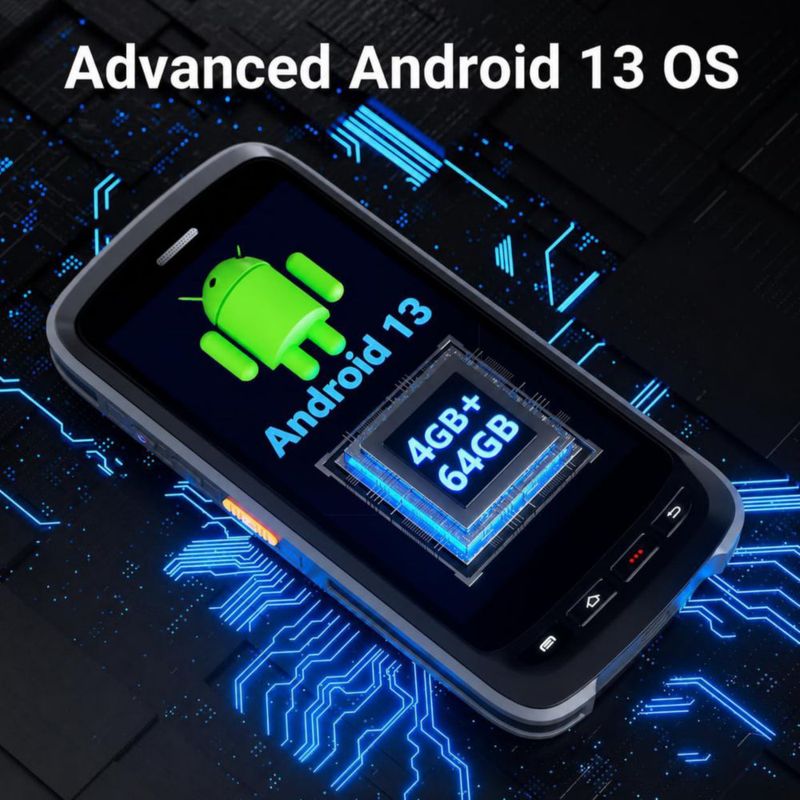 Escáner de códigos de barras Tera P172 Android 13 con agarre tipo pistola y batería de 8000 mAh