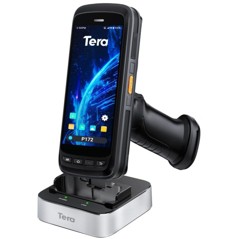 Escáner de códigos de barras Tera P172 Android 13 con agarre tipo pistola y batería de 8000 mAh