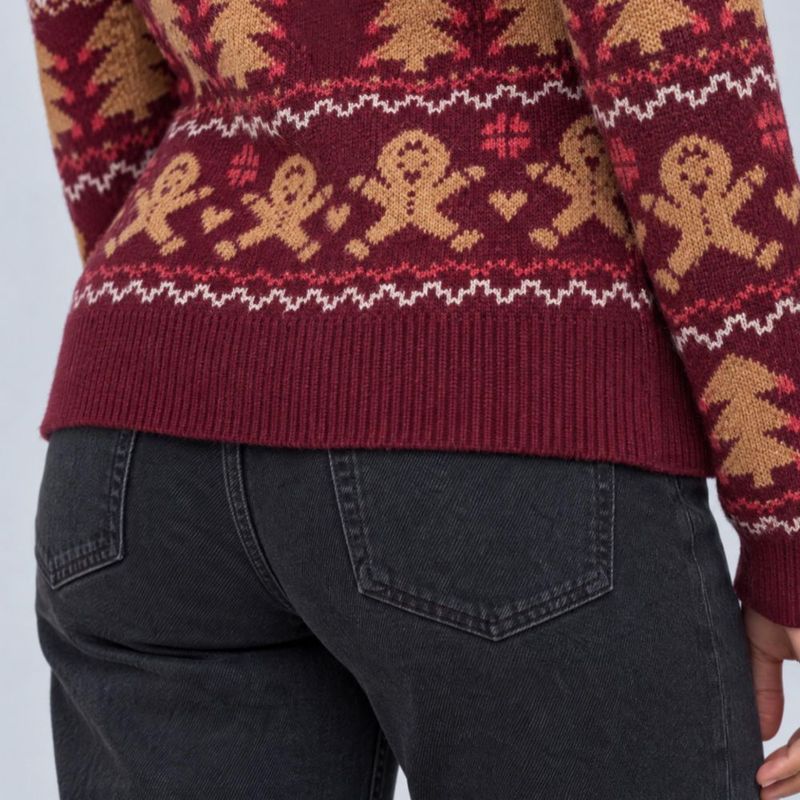 Suéter Navideño Con Estampado Vino Para Mujer Quarry