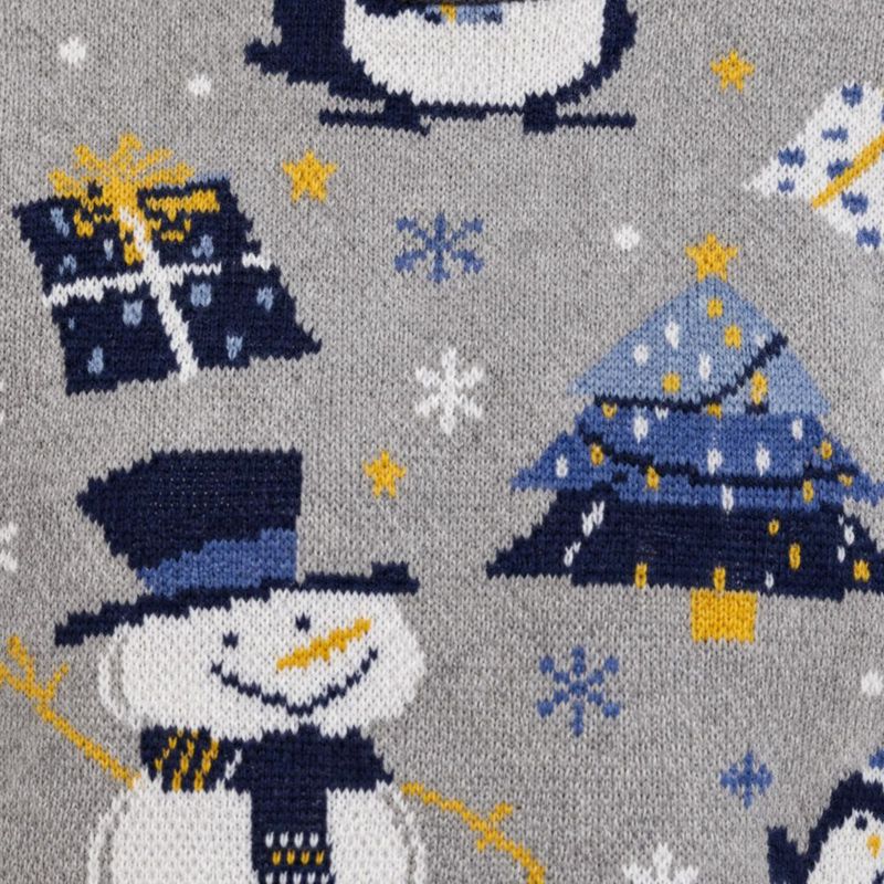 Suéter Navideño Con Estampado Azul Claro Para Mujer Quarry