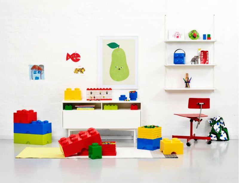 Caja de Almacenamiento Room Copenhagen LEGO Brick Azul Brillante