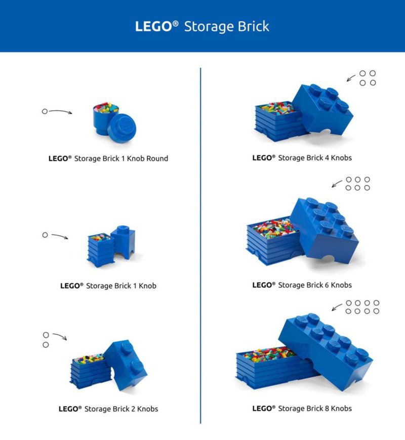 Caja de Almacenamiento Room Copenhagen LEGO Brick Azul Brillante