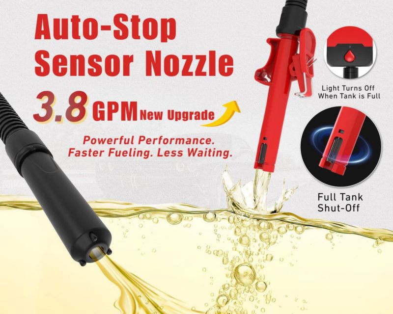 Bomba de combustible MISFANS 3.8 GPM con parada automática USB/Batería