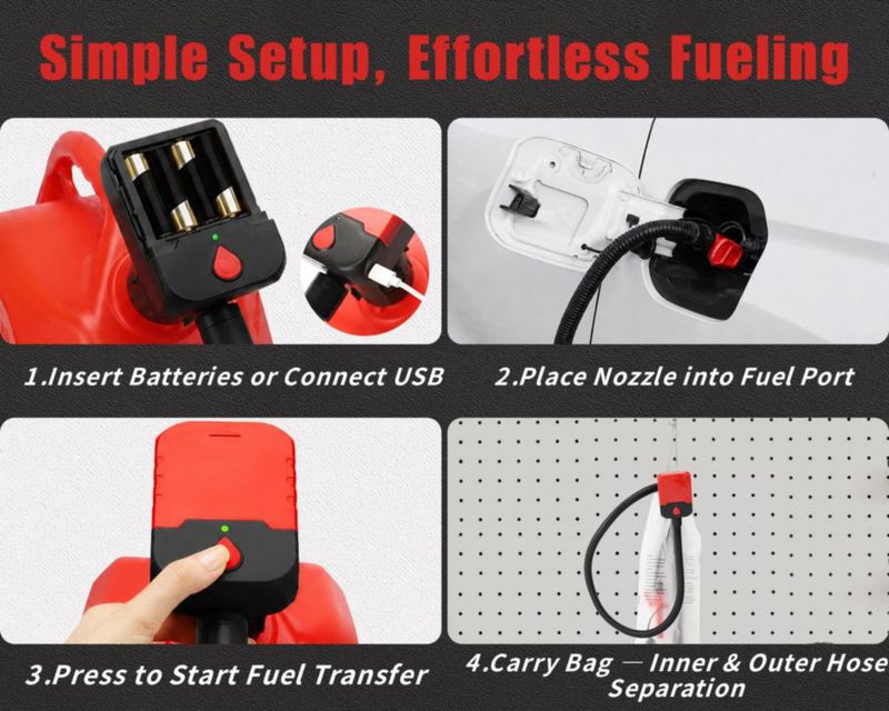 Bomba de combustible MISFANS 3.8 GPM con parada automática USB/Batería