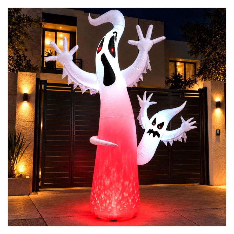 Inflable Halloween Fantasma Gigante 360cm JARDIMEX con Luces LED Decoracion Terror para Exterior Jardin Patio Casa Fiesta Halloween