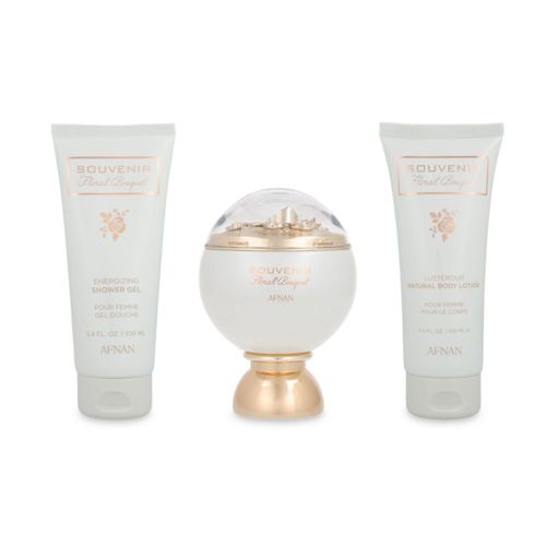 SET AFNAN SOUVENIR FLORAL BOUQUET 3PZS 100ML EDP SPRAY/ BODY LOTION 100ML/ SHOWER GEL 100ML