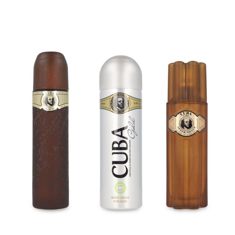 SET CUBA GOLD 3PZS 100ML EDT SPRAY/ DESODORANTE 200ML SPRAY/ AFTER SHAVE 100ML